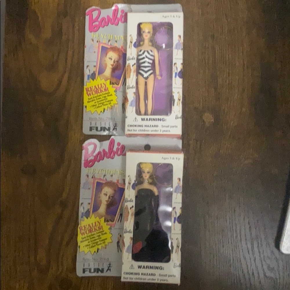 2 Barbie keychains